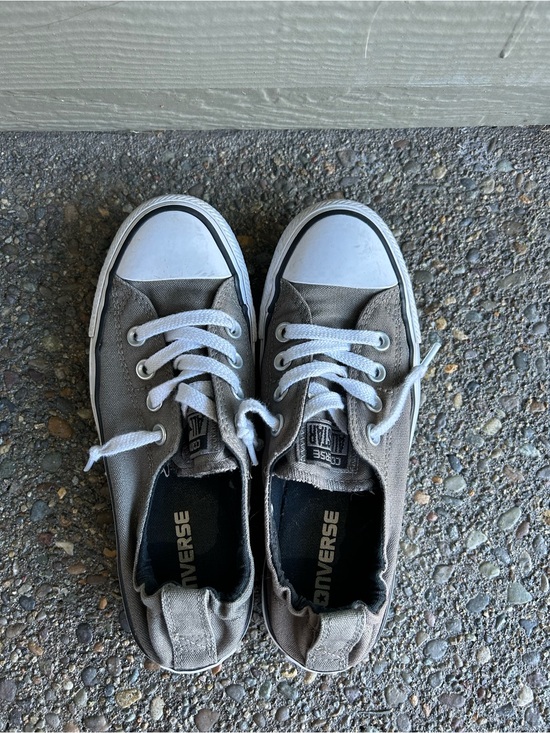Converse Shoes - Converse women’s Low Top Sneakers in Gray with White Accents